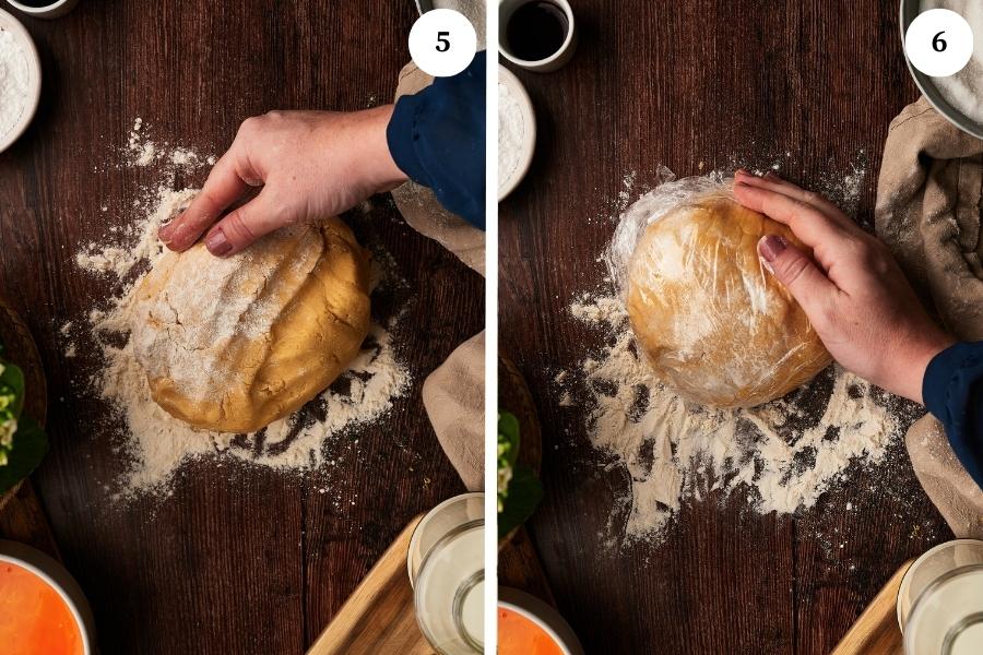 pasta frolla dough on a table 