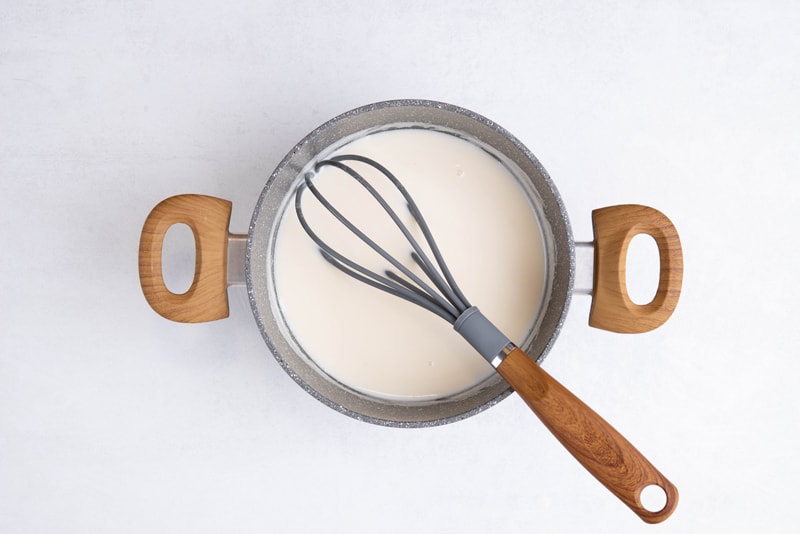 remove the saucepan from the heat and add the gelatin mixture