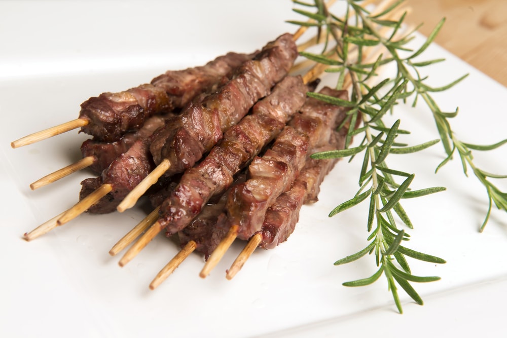 arrosticini ready to be served