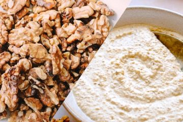 walnut sauce and raw walnut