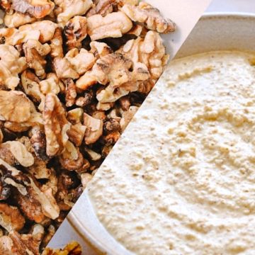 walnut sauce and raw walnut