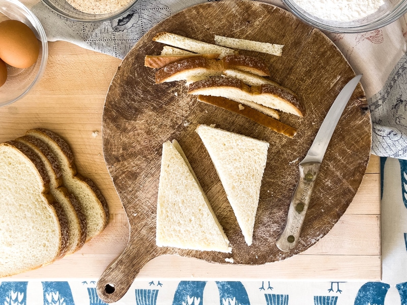 cut the sandwich half diagonally