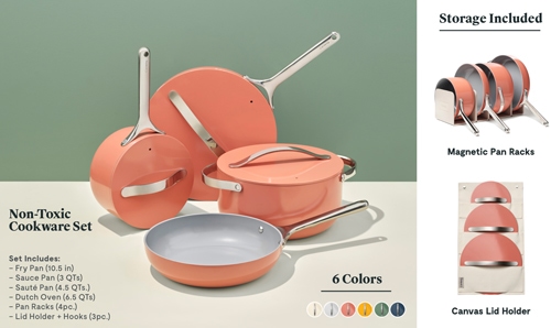 caraway non stick cooking pan set