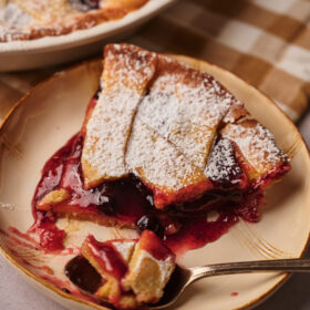 piece of Homemade Italian crostata recipe on a serving plate