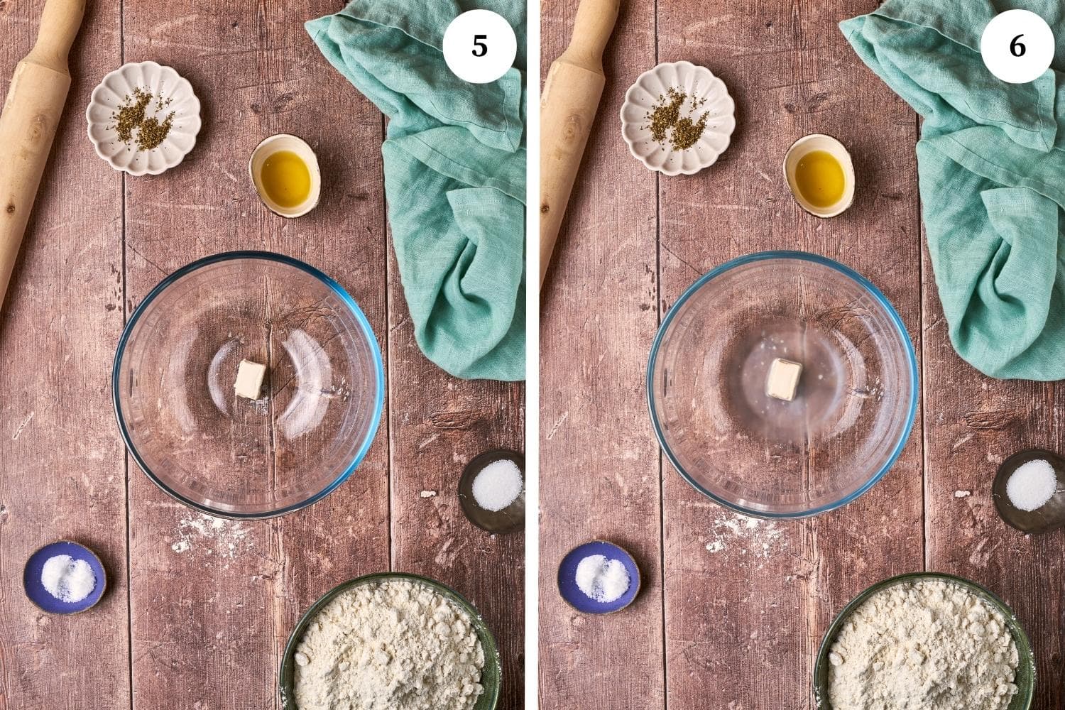 Step by step for making panzerotti: dissolve the yeast in lukewarm water in a large bowl