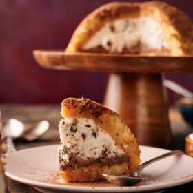 slice of zuccotto cake