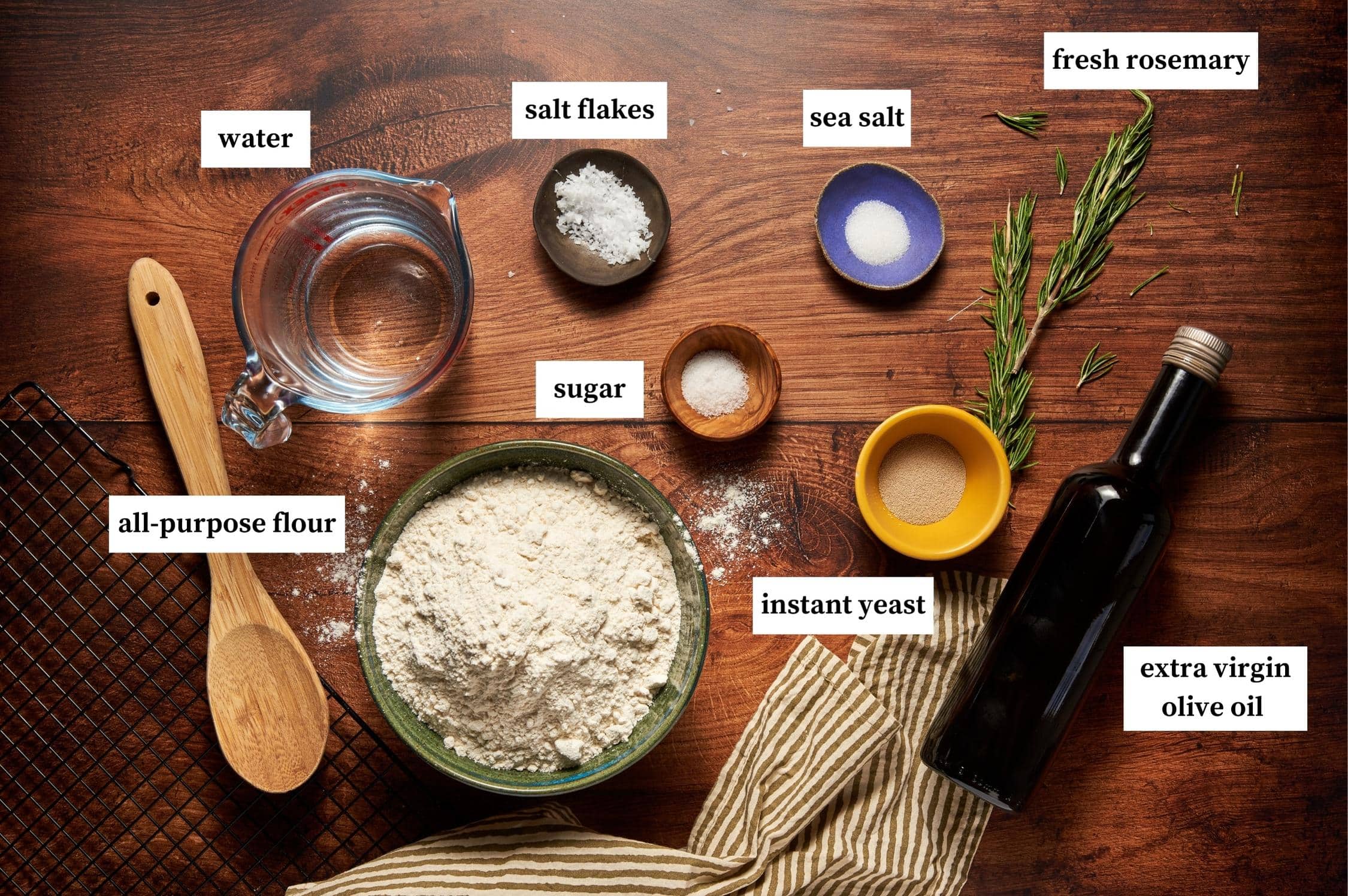 ingredients of focaccia bread
