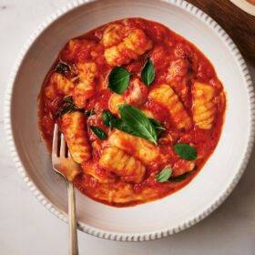 gnocchi alla sorrentina in a plate