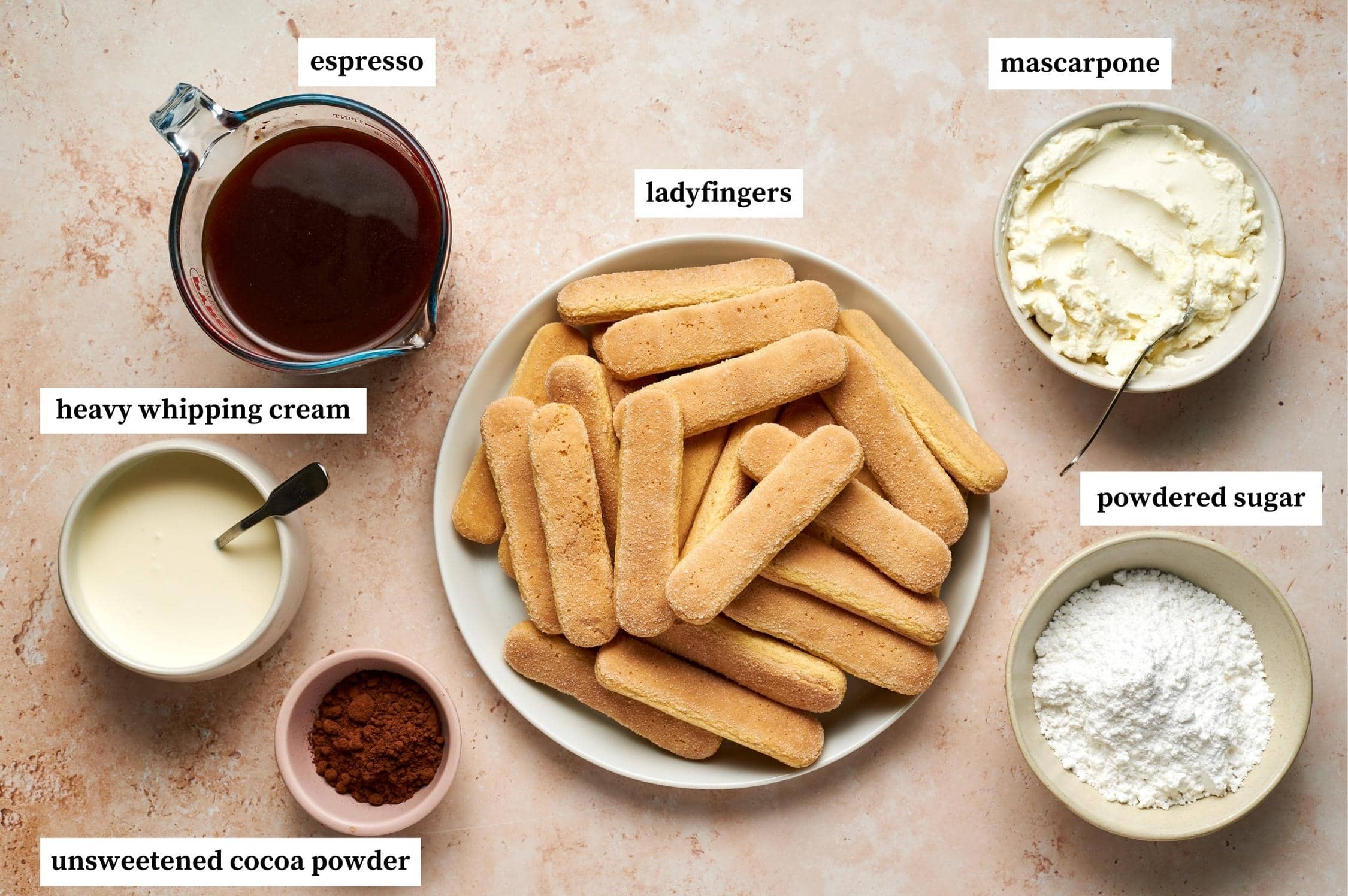 ingredients of eggless tiramisu