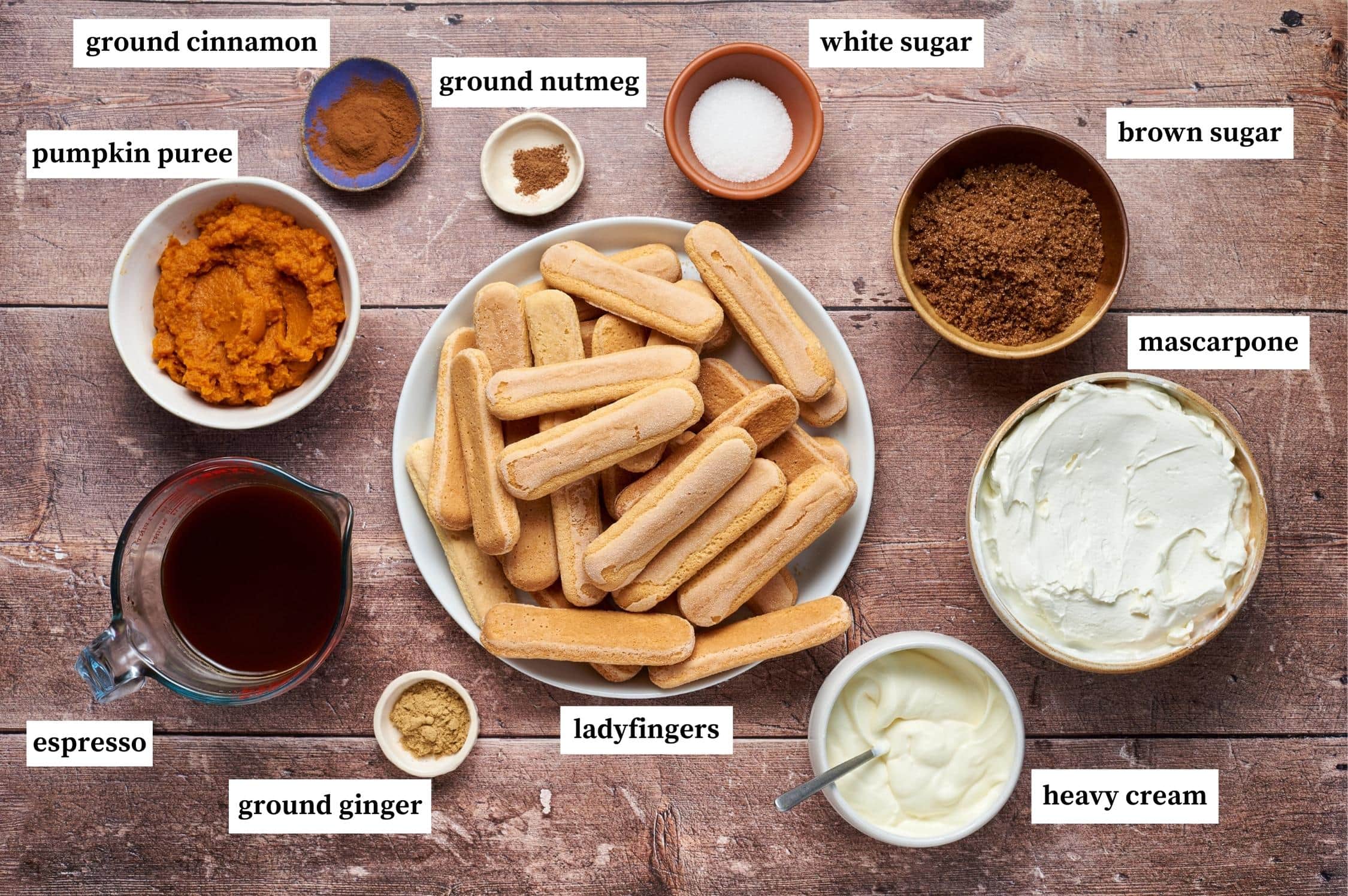 ingredients of pumpkin tiramisu