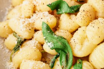 a plate of homemade potato gnocchi