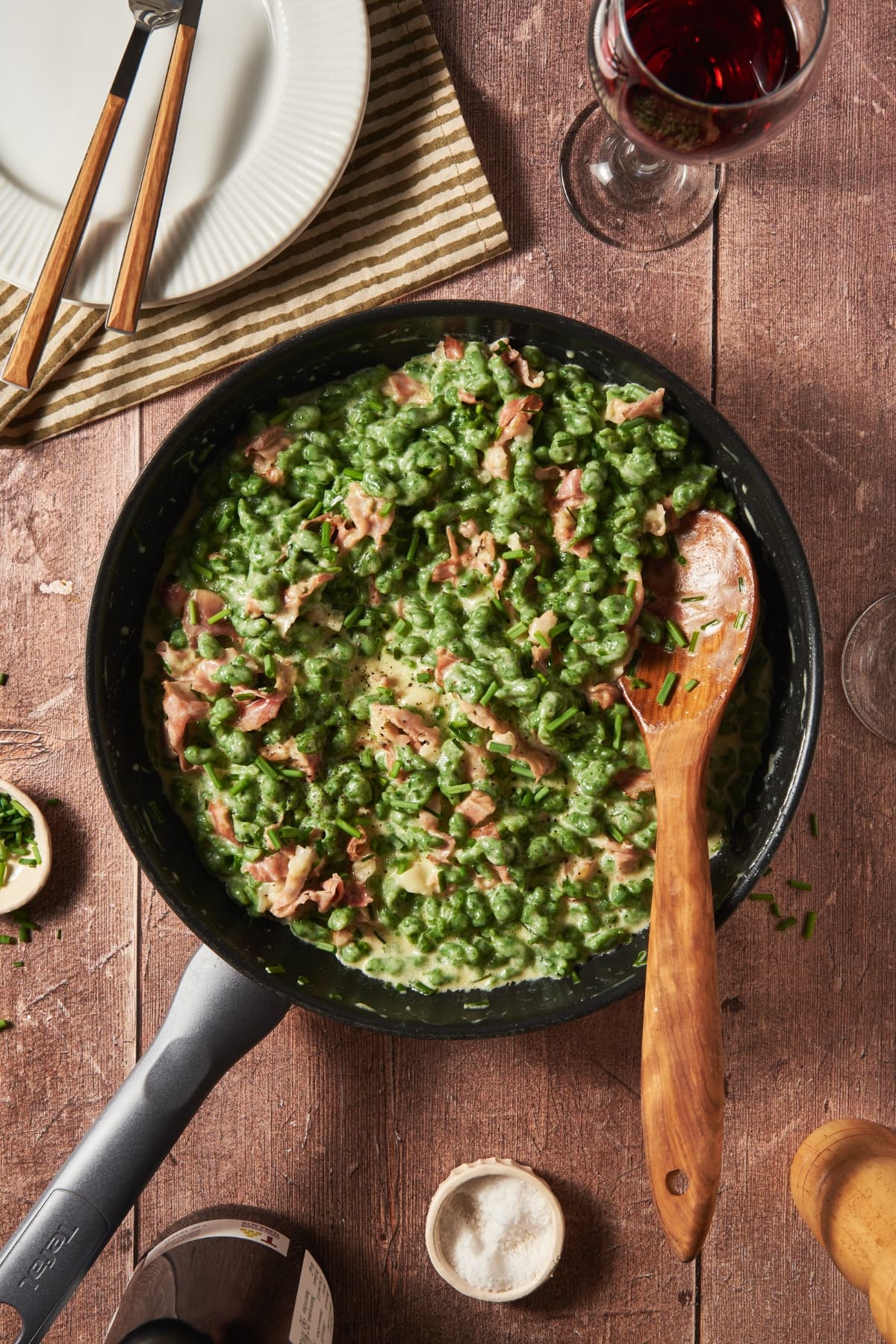 finished spinach spaetzle