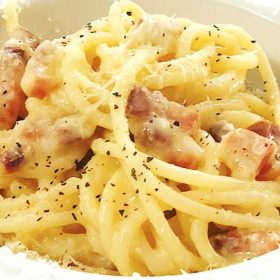 Bavette Pasta with Pancetta and Pecorino