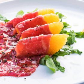 Beef Carpaccio with Orange and Lemon Vinaigrette