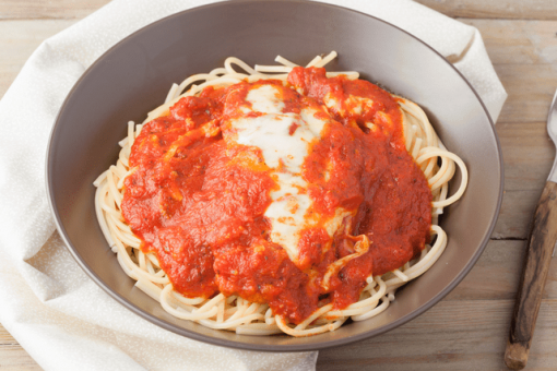 Chicken and spaghetti parmigiana