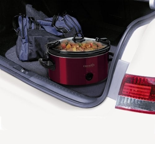 Crock-Pot Cook’ N Carry 6-Quart Oval Manual Portable Slow Cooker, Red