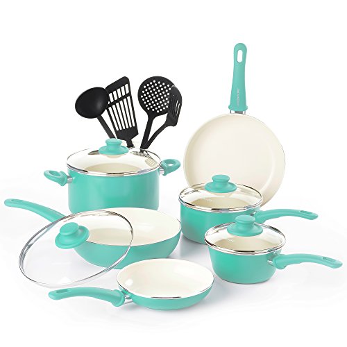GreenLife Soft Grip Ceramic Non Stick Cookware Set