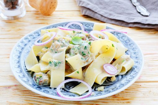 pappardelle pasta recipe with mushrooms and leeks
