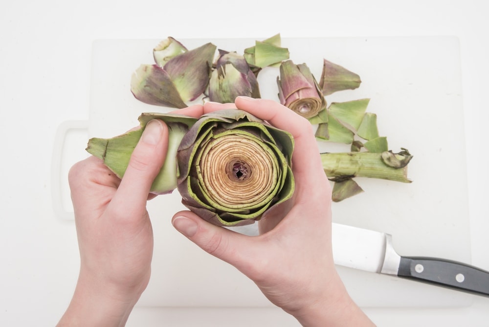 Preparing the artichoke