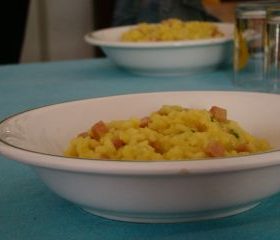 Risotto with ham