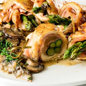 Stuffed Chicken Involtini Recipe With Muhroom Gravy recipe