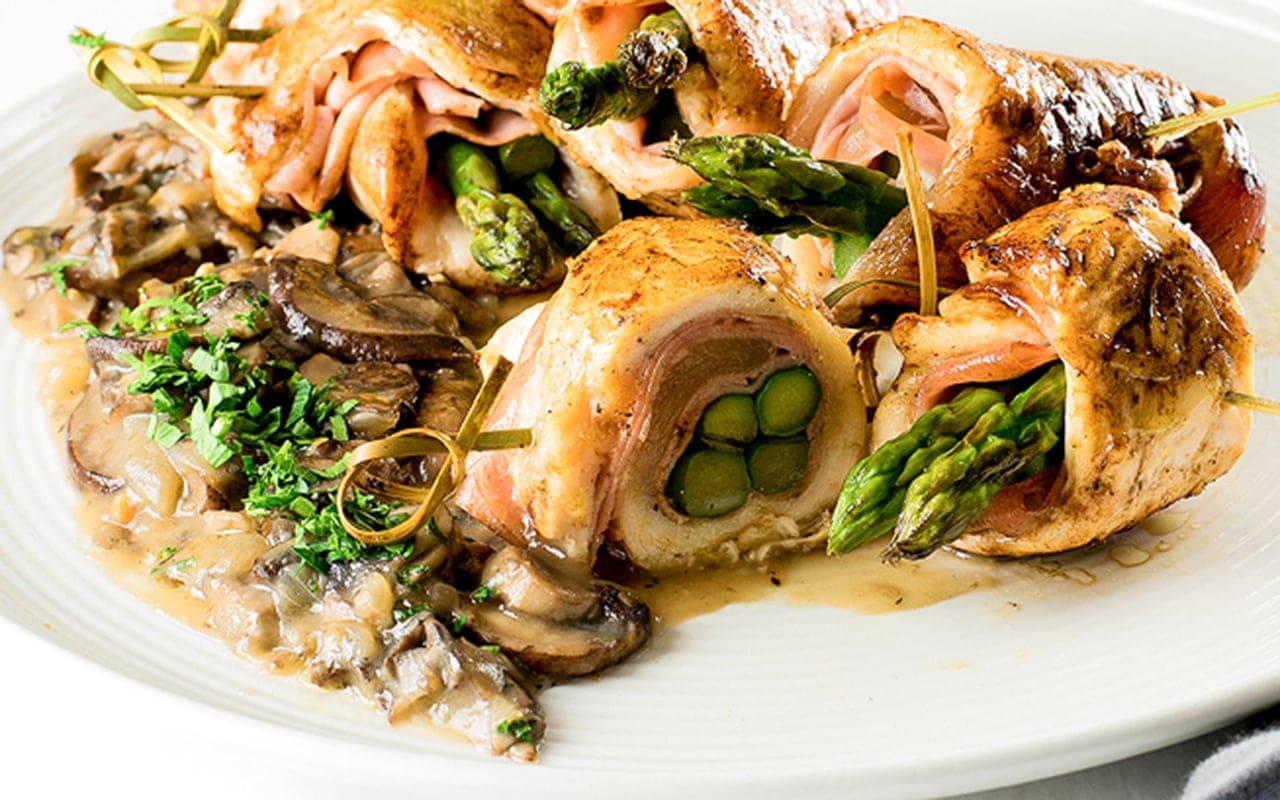 Stuffed Chicken Involtini Recipe With Muhroom Gravy recipe