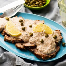 Vitello tonnato recipe platter