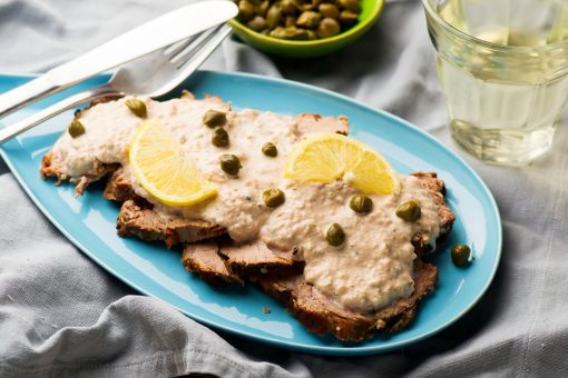 Vitello tonnato recipe platter